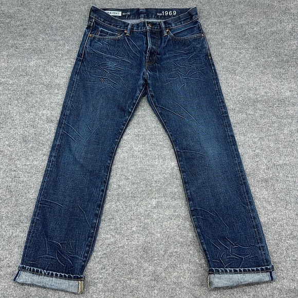 GAP Other - Gap 1969 Jeans Mens 30x30 (Fits 32x30) Selvedge Denim Straight Dark Honeycomb